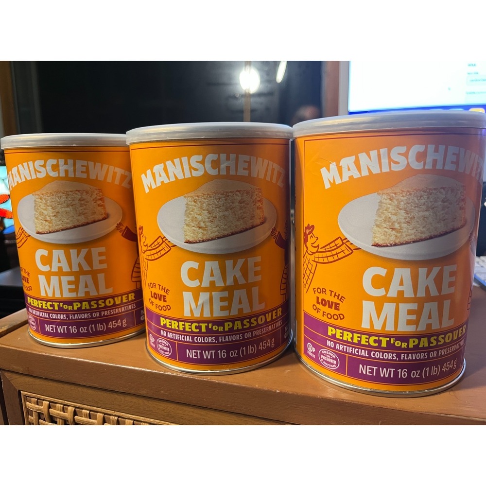 Lot Of 3 Cans Manischewitz Cake Meal Kosher Passover 16 0z Each 02/19/2027